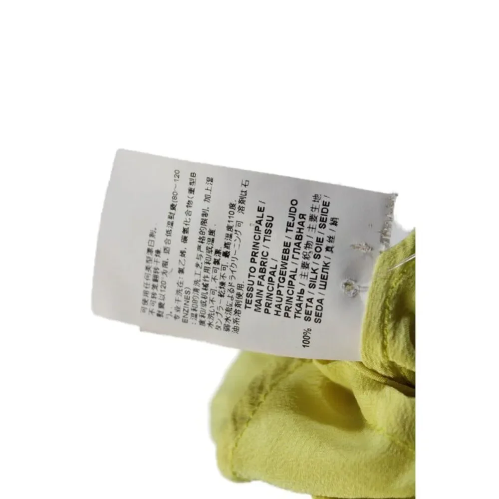 Marni Women's V-Neck Sleeveless Tiered Silk Blouse Yellow Size S_6